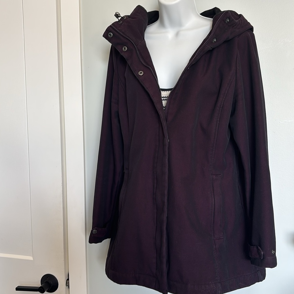 Women's Hooded Trench Coat in Dark Plum